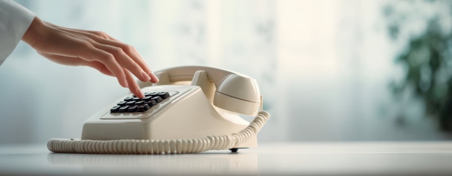 The vintage telephone waiting for an important call on a stylish desk. photo