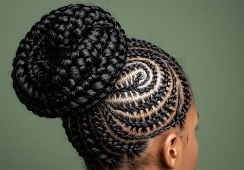Intricate braided bun hairstyle photo