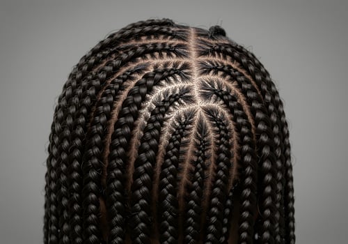 Intricate braids close up photo