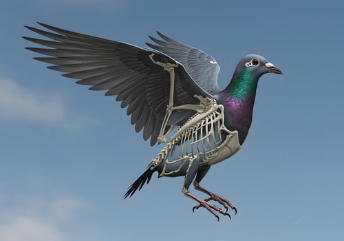 Pigeon skeleton flight illustration photo