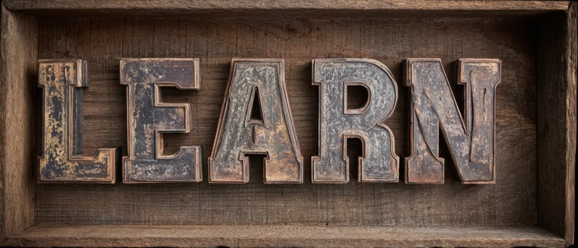 The Vintage Wooden Letters Spelling 'LEARN' for Educational Inspiration photo