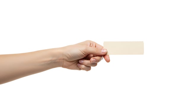 Left Hand Holding Card photo