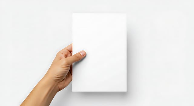 Blank Paper Held by Hand photo