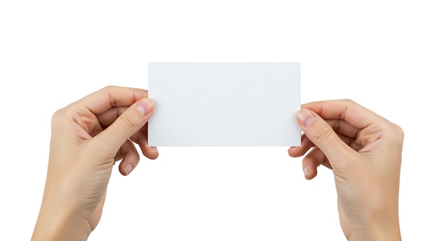 Blank Card Held by Hands photo