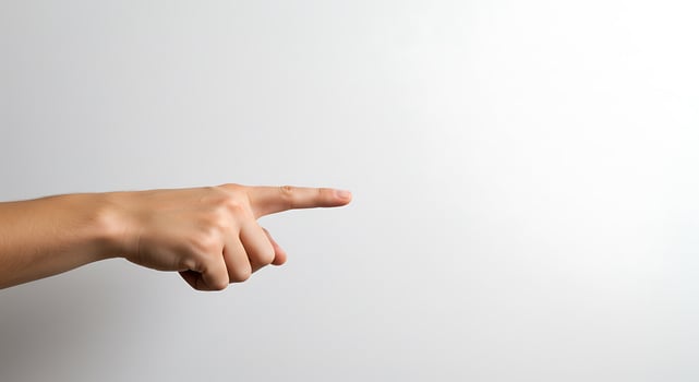 Hand Pointing Finger on White Background photo
