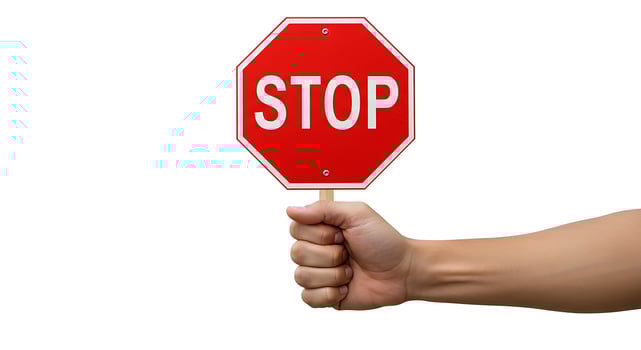 Stop Sign Held by Hand Right photo