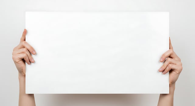 Person Holding Blank White Board photo