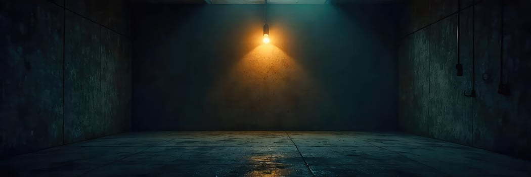 An empty room with a light shining through the door photo