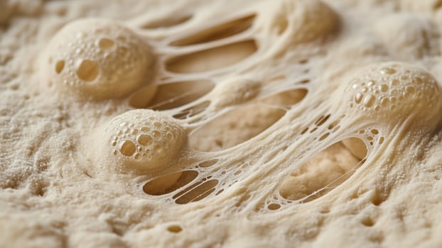 A close up of a piece of bread with holes photo