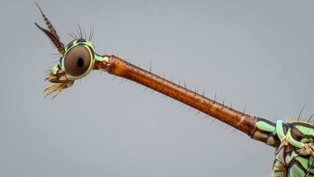 A close up of a green and brown insect photo