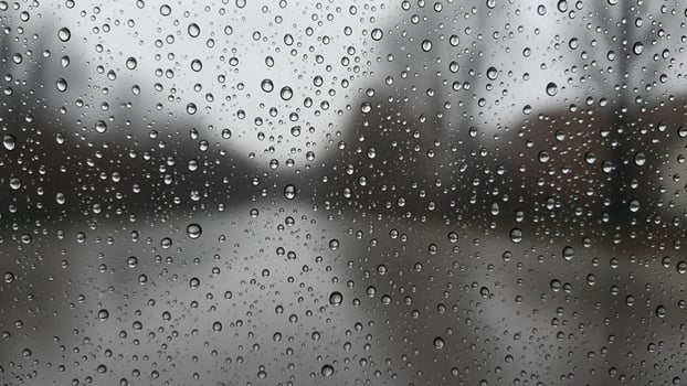 Rain drops on a window glass photo