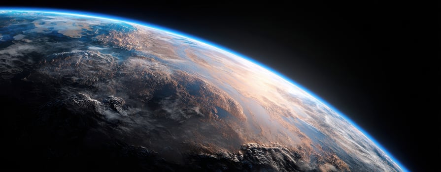 The Stunning Earth Seen from Space with Majestic Horizon and Vibrant Atmosphere photo