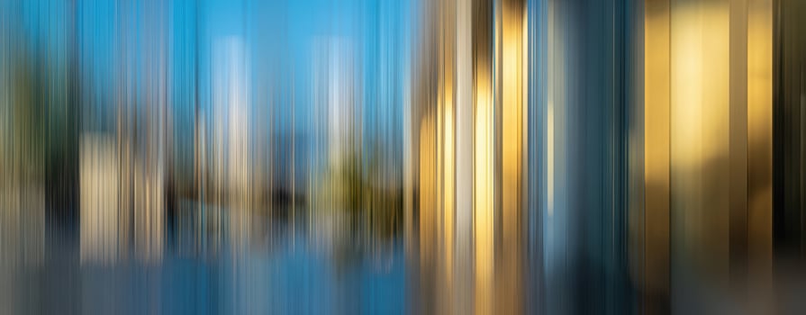 The beautiful blurred image capturing vibrant reflections and modern architecture. photo