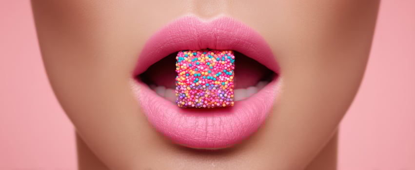 The Vibrant Candy Cube Paired with Perfectly Pouty Lips photo