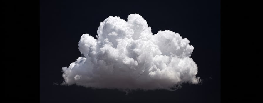 The beautiful fluffy cloud against a dark sky backdrop. photo