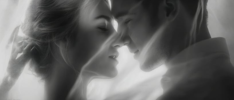 The intimate connection between a couple in a tender moment of love. photo