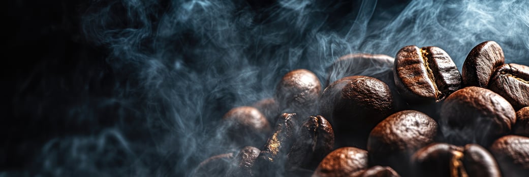 Coffee Beans with Smoke photo