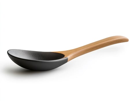 Modern black and light brown spoon photo
