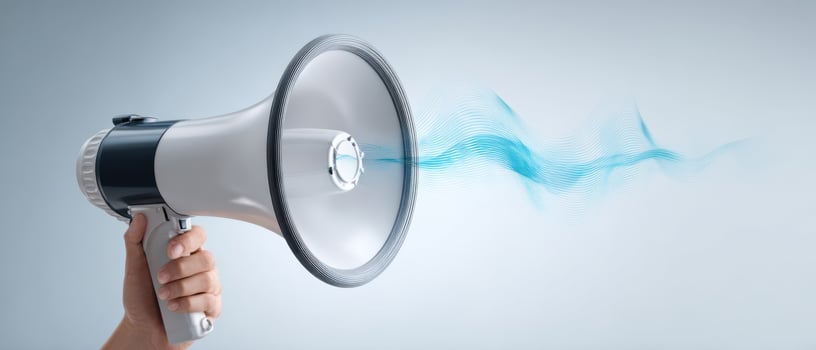 The megaphone amplifying sound waves for effective communication and outreach. photo