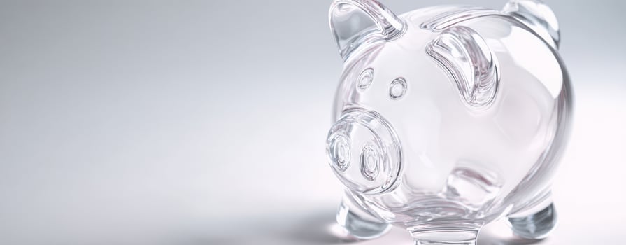The elegant glass piggy bank showcasing modern saving habits and financial awareness. photo