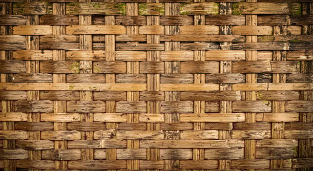 Rustic Woven Wooden Wall Texture with Natural Brown Tones photo
