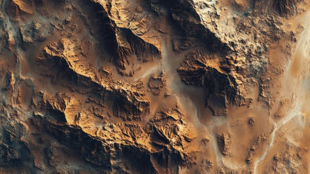 High-angle view of a rugged, textured landscape photo