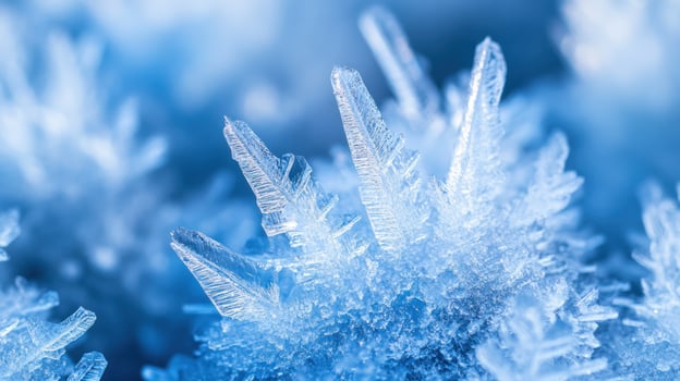 Close-up of frost crystals photo