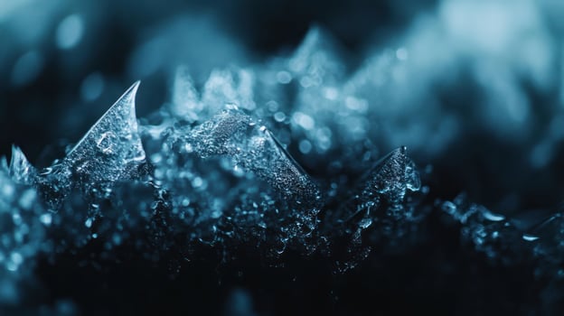 Close-up icy crystalline structure photo