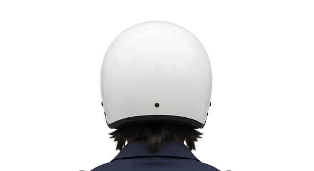 Blank headgear helmet worn mockup, back view, isolated photo