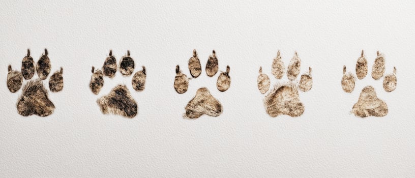 The paw prints captured elegantly on a textured background. photo