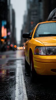 A yellow taxi cab on the road photo