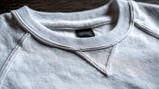 A close up of a white sweatshirt photo