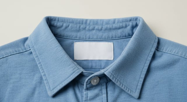 Close up on stylish blue shirt on display. Suitable for fashion web store photo