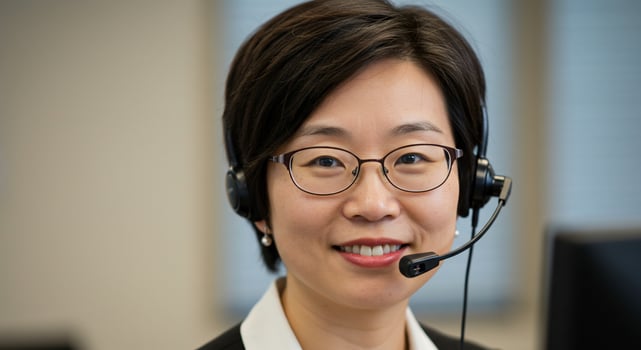 Confident Customer Service Representative with Headset photo