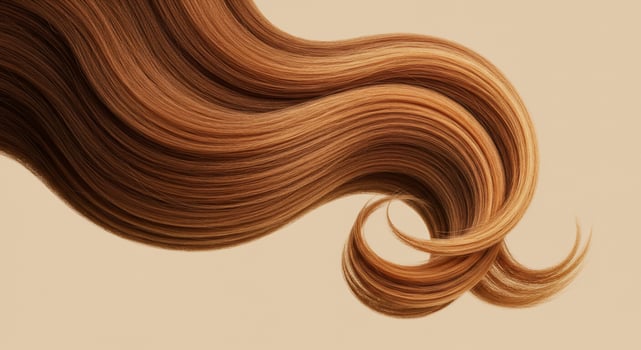 Hair with wavy, long, brown hair photo