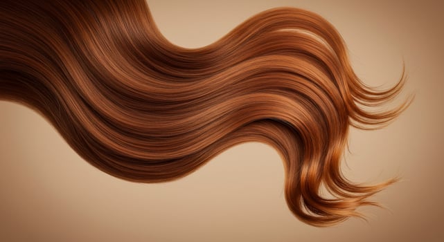 Hair of a woman with long, wavy hair photo