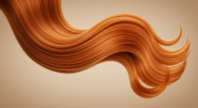 Hair with wavy hair on a beige background photo