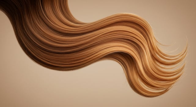 Hair with wavy hair on a brown background photo