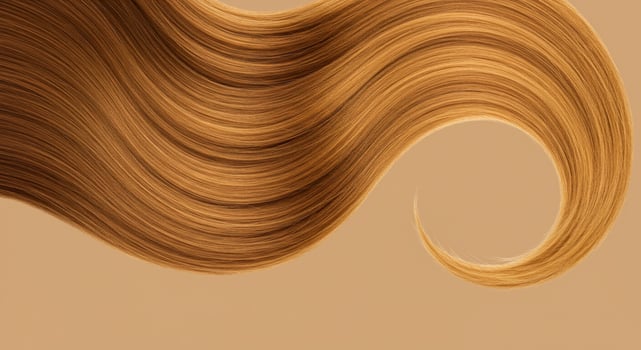 Flowing Golden Brown Hair on a Neutral Background photo