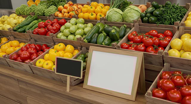 A display of vegetables and fruits in a store photo