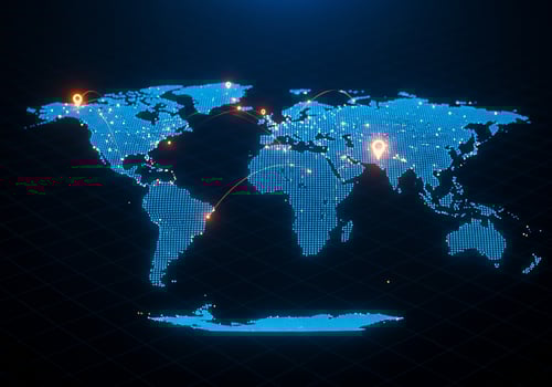 Global connectivity showing digital network. Digital trade and expansion photo