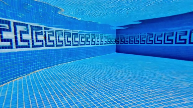 Indulge in Underwater Pool Relaxation Vibes with Beautiful Classic Greek Mosaic Artistry photo