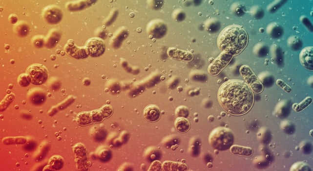 A close up of a group of bacteria photo