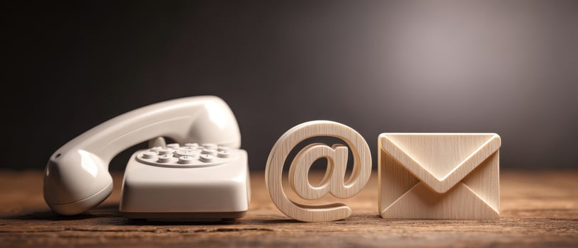 The vintage telephone and essential communication symbols for modern messaging. photo