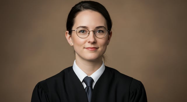 Portrait of a Confident Young Woman in Legal Robe photo
