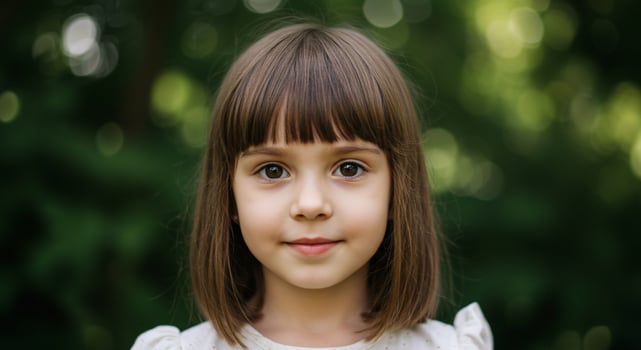 Portrait of a cute little girl with a beautiful smile photo