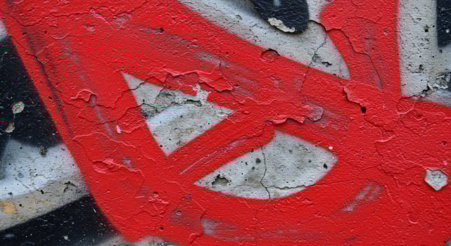 A red and white graffiti photo