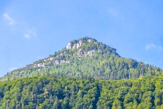 Mountain and hill landscape panorama blue sky in Austria. photo