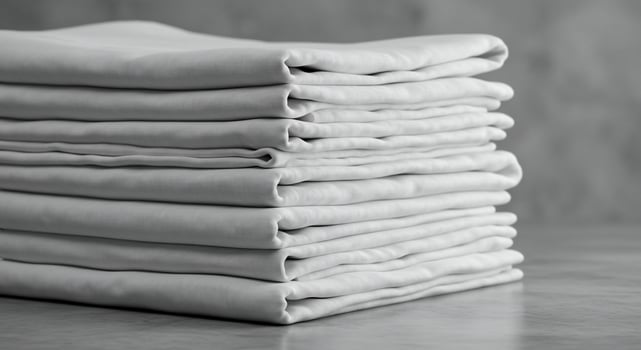 A stack of folded white towels on a table photo