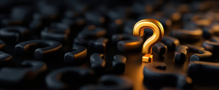 The Illuminated Question Mark on a Dark Background photo